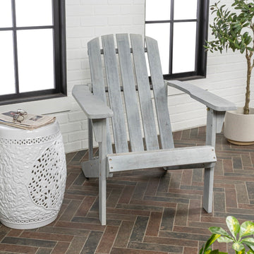 Westport Outdoor Patio Traditional Acacia Wood Adirondack Chair - JONATHAN Y
